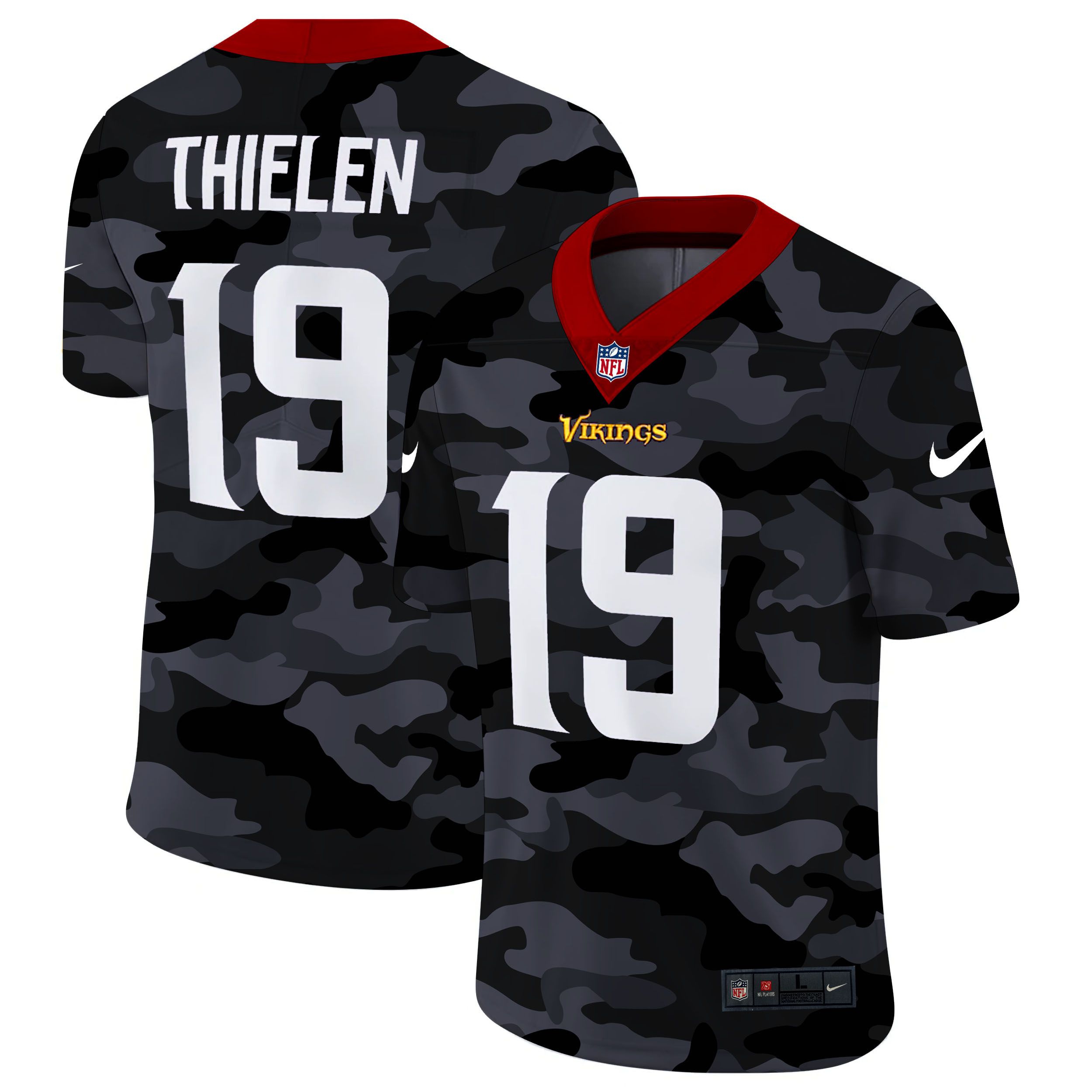 Men Minnesota Vikings #19 Thielen 2020 Nike 2ndCamo Salute to Service Limited NFL Jerseys